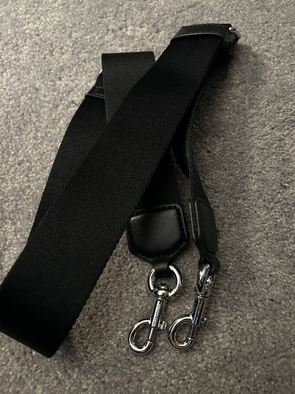 Marc Jacob’s Adjustable Black Crossbody Strap with Silver Hardware